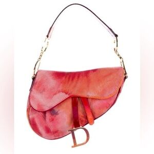 AUTHENTIC Christian Dior by John Galliano Embossed Leather Saddle Bag